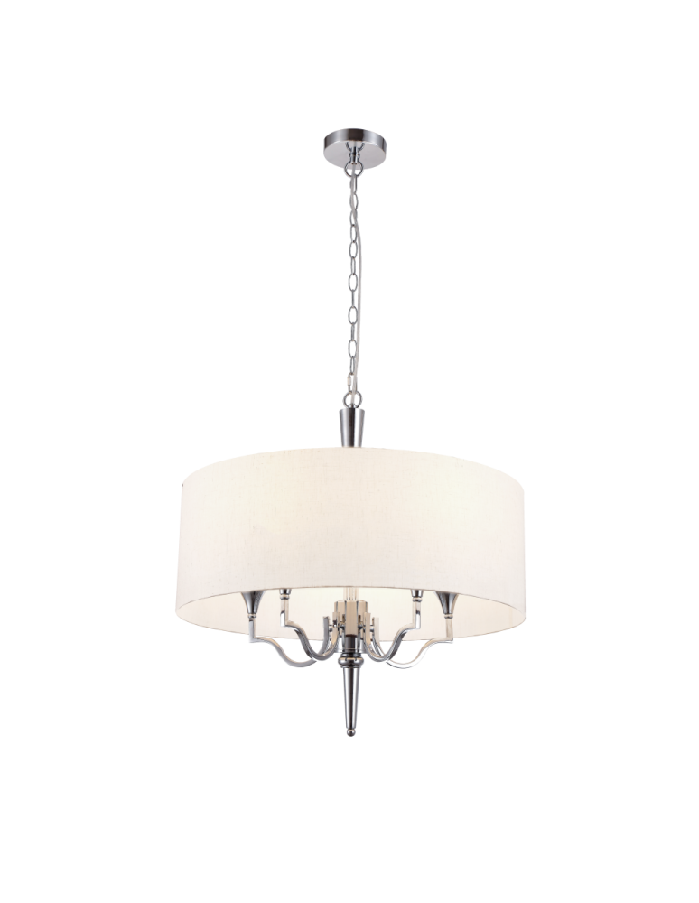 Hampton style pendant lamps - CosmoLight WASHINGTON pendant lamp P05922NI-WH nickel - product kolory-swiatla.pl 6