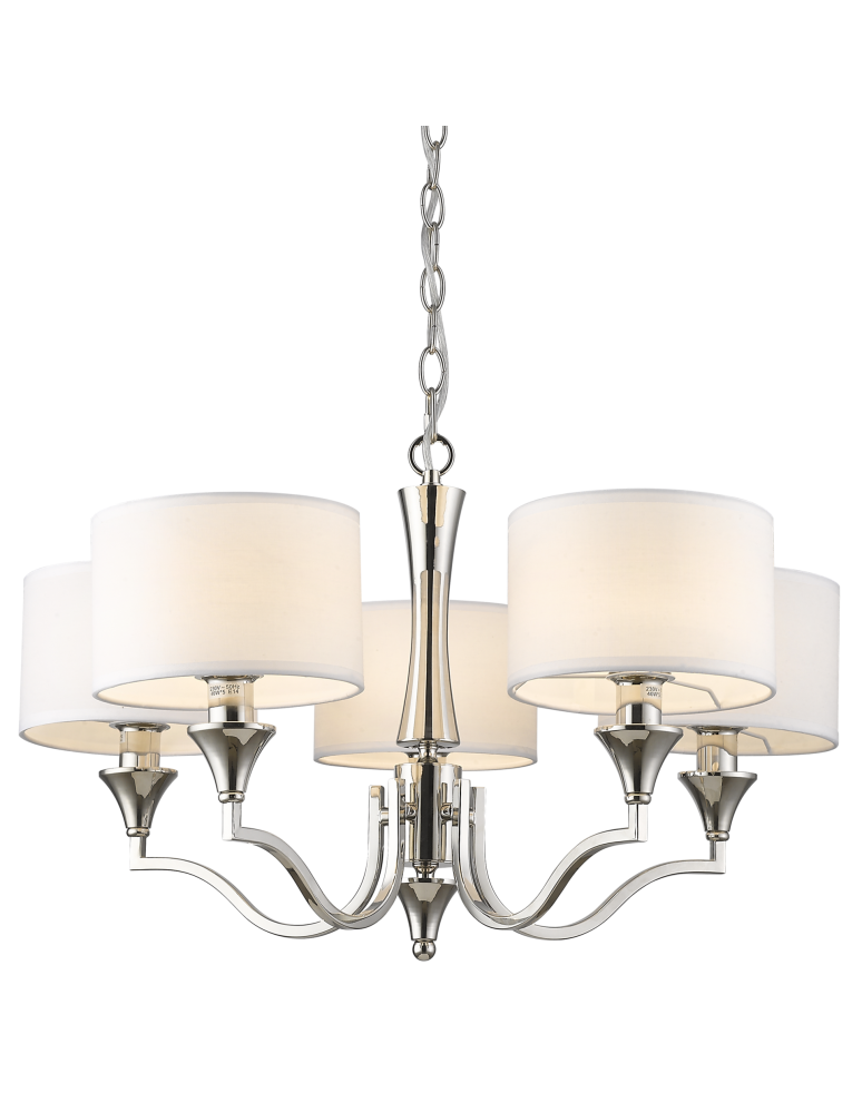 Hampton style pendant lamps - CosmoLight WASHINGTON pendant lamp P05915NI-WH nickel - product kolory-swiatla.pl 1