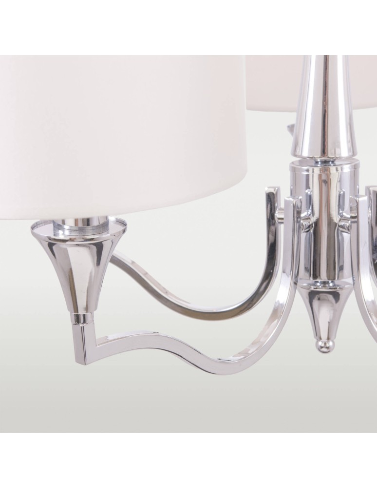 Hampton style pendant lamps - CosmoLight WASHINGTON pendant lamp P05915NI-WH nickel - product kolory-swiatla.pl 2