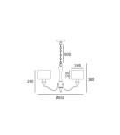 Hampton style pendant lamps - CosmoLight WASHINGTON pendant lamp P05915NI-WH nickel - product 5