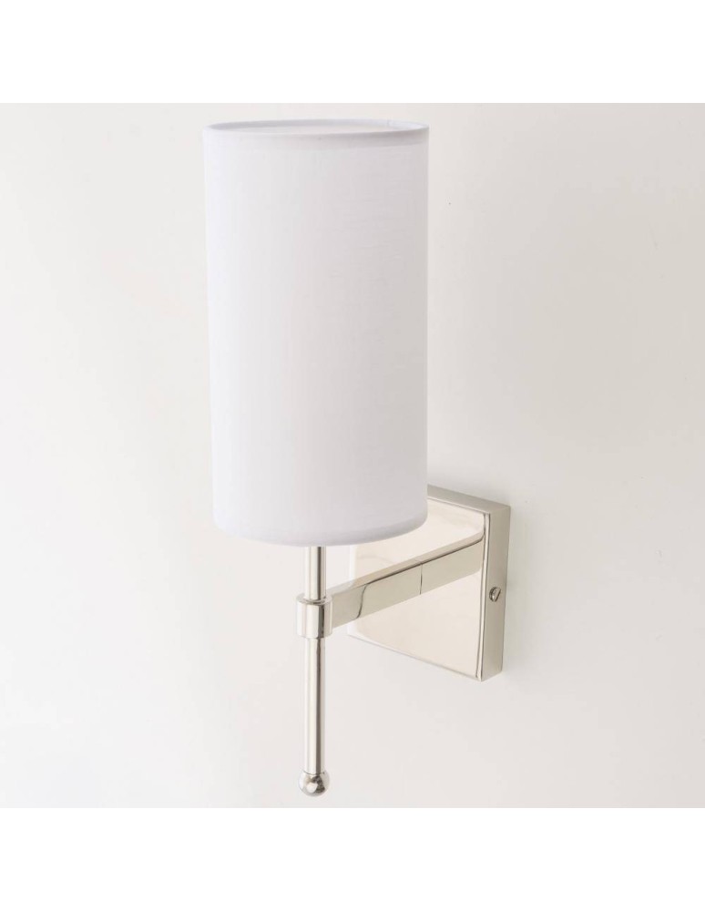 Wall lamps with lampshade - CosmoLight DENVER wall lamp W01987NI-WH nickel - product kolory-swiatla.pl 2