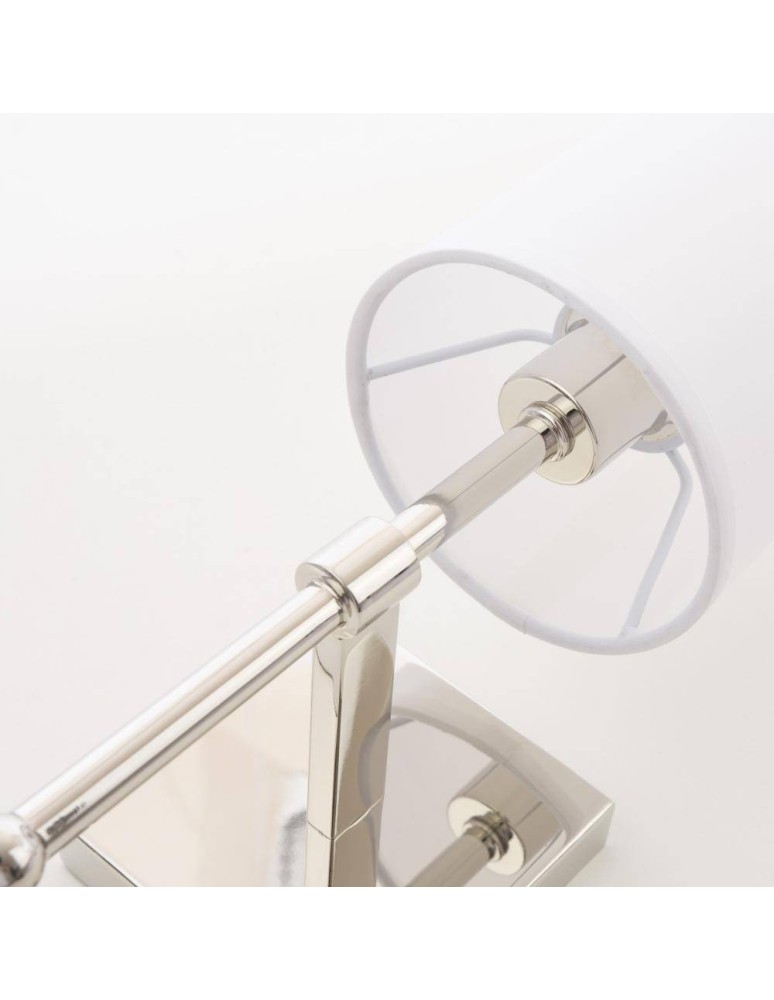 Wall lamps with lampshade - CosmoLight DENVER wall lamp W01987NI-WH nickel - product kolory-swiatla.pl 3