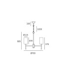 Modern chandeliers - CosmoLight DENVER pendant lamp P06970BR-WH gold - product 4