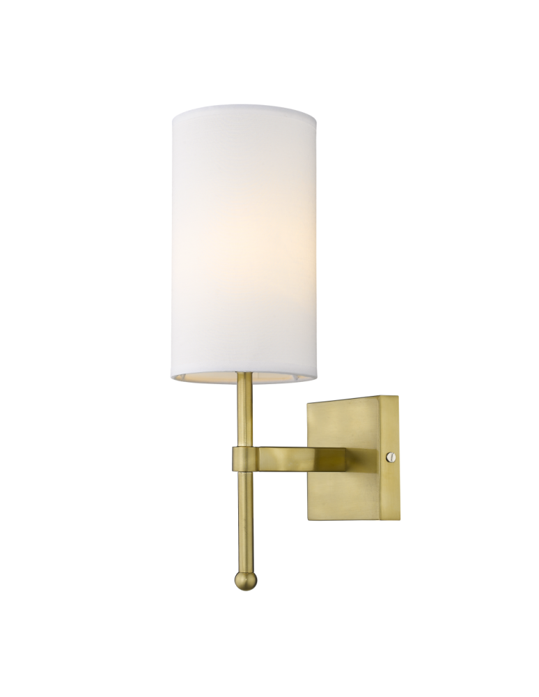 Wall lamps with lampshade - CosmoLight DENVER wall lamp W01963BR-WH gold. - product kolory-swiatla.pl 1
