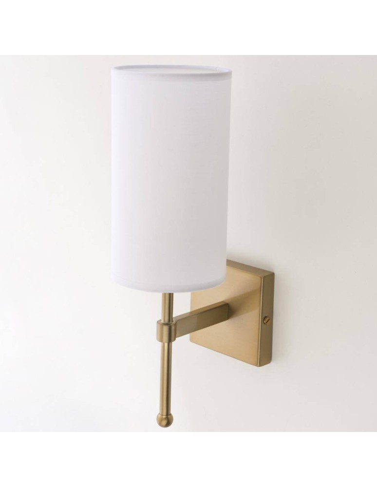 Wall lamps with lampshade - CosmoLight DENVER wall lamp W01963BR-WH gold. - product kolory-swiatla.pl 3