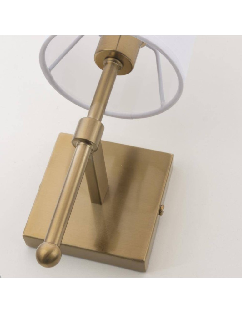 Wall lamps with lampshade - CosmoLight DENVER wall lamp W01963BR-WH gold. - product kolory-swiatla.pl 4