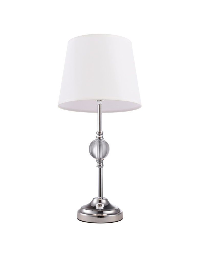 Table lamps with lampshade - CosmoLight MONACO table lamp T01230CH-WH chrome - product kolory-swiatla.pl 1