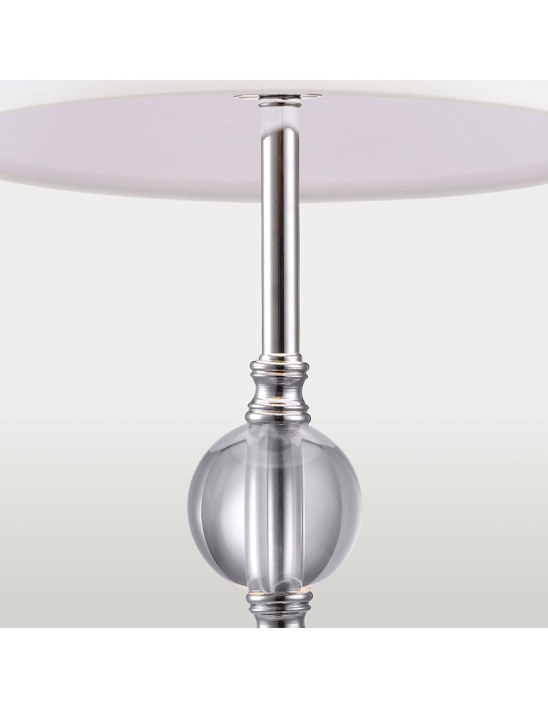 Table lamps with lampshade - CosmoLight MONACO table lamp T01230CH-WH chrome - product kolory-swiatla.pl 2