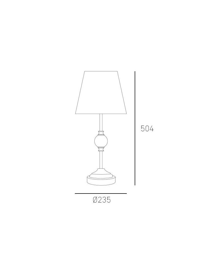 Table lamps with lampshade - CosmoLight MONACO table lamp T01230CH-WH chrome - product kolory-swiatla.pl 3