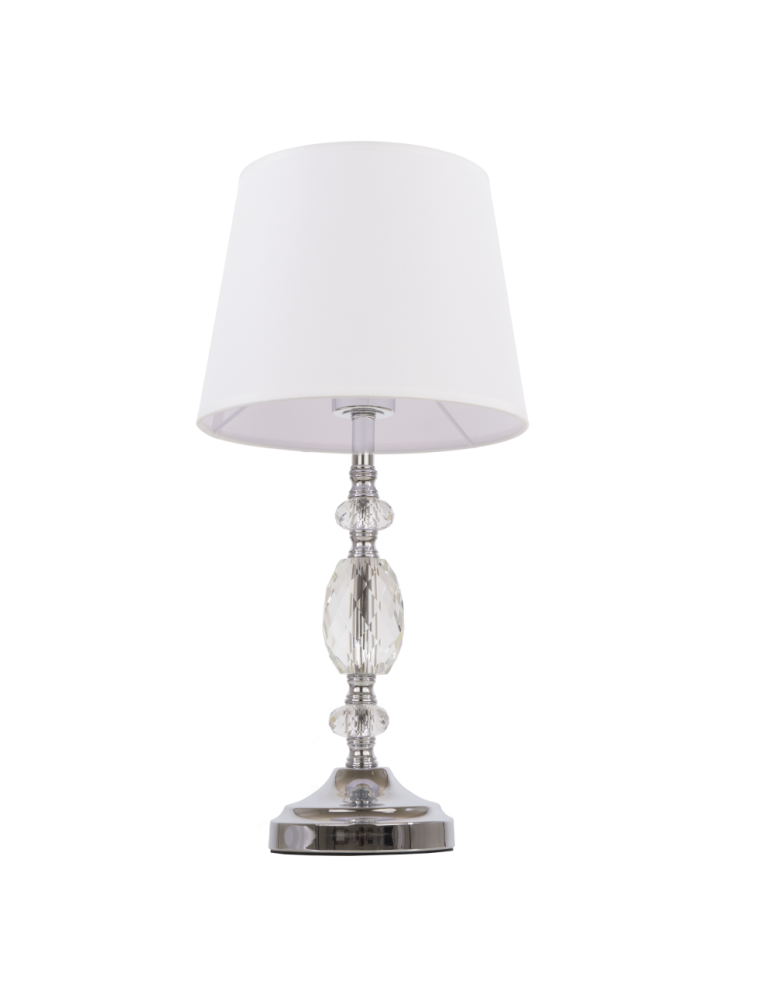 Table lamps with lampshade - CosmoLight MONACO table lamp T01885CH-WH chrome - product kolory-swiatla.pl 1