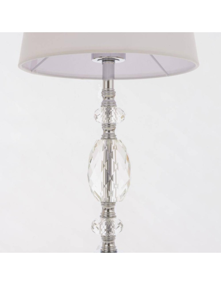 Table lamps with lampshade - CosmoLight MONACO table lamp T01885CH-WH chrome - product kolory-swiatla.pl 3
