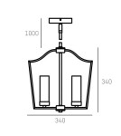 Hampton style pendant lamps - CosmoLight DUBLIN P04148BZ Gold Bronze Pendant Lamp  - product 4