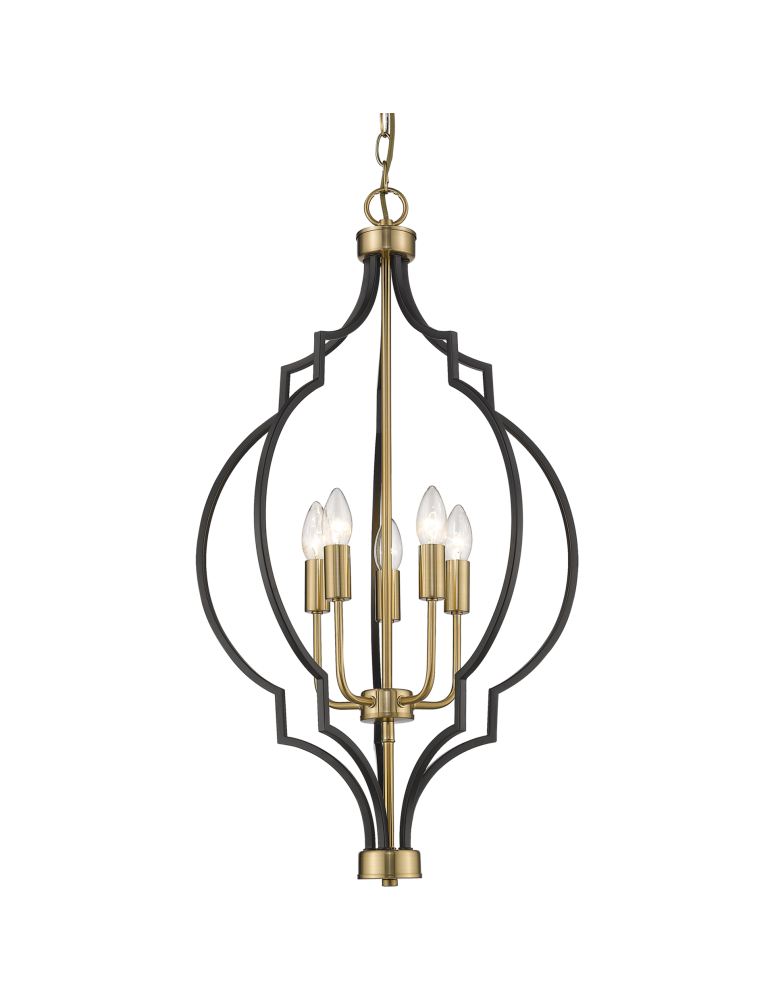 Hampton style pendant lamps - CosmoLight NASHVILLE pendant lamp P05186BK Black Gold - product kolory-swiatla.pl 1