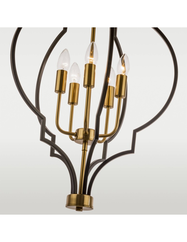 Hampton style pendant lamps - CosmoLight NASHVILLE pendant lamp P05186BK Black Gold - product kolory-swiatla.pl 4