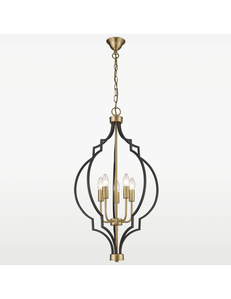 Hampton style pendant lamps - CosmoLight NASHVILLE pendant lamp P05186BK Black Gold - product kolory-swiatla.pl 5