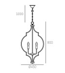 Hampton style pendant lamps - CosmoLight NASHVILLE pendant lamp P05186BK Black Gold - product 6