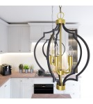 Hampton style pendant lamps - CosmoLight NASHVILLE pendant lamp P05179BK Black Gold - product 2