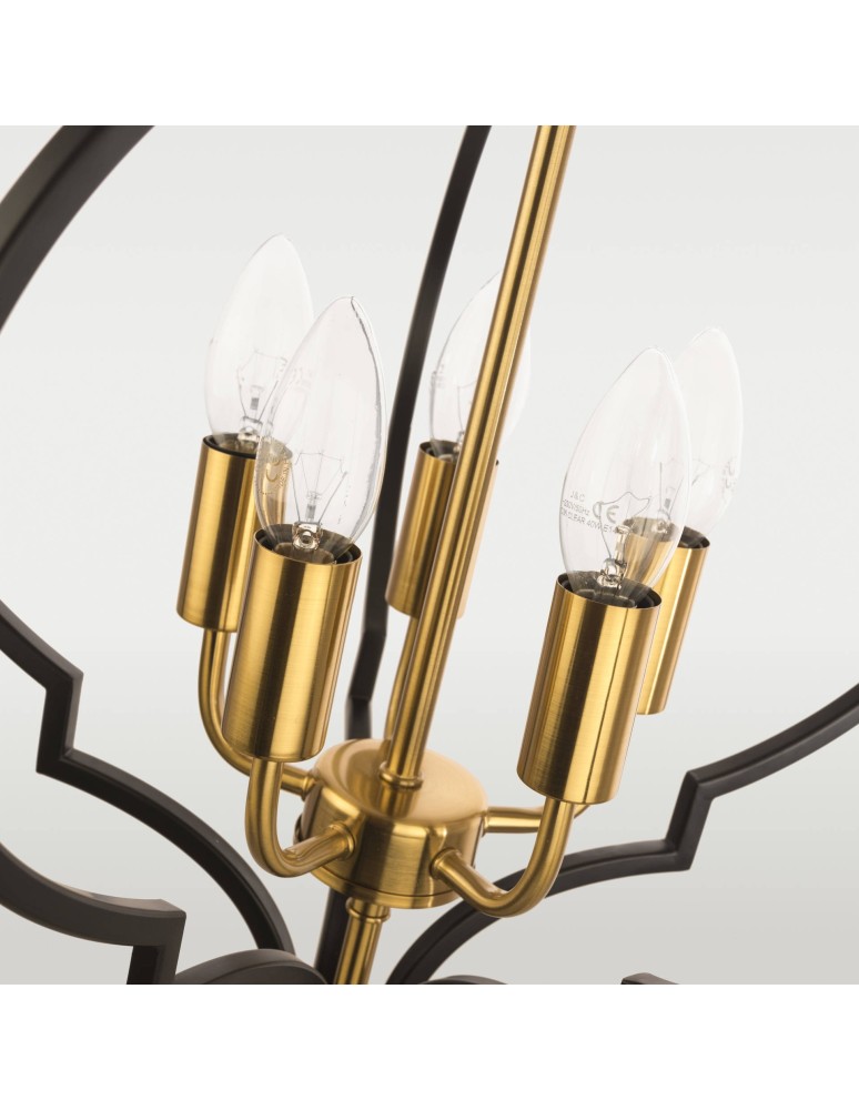 Hampton style pendant lamps - CosmoLight NASHVILLE pendant lamp P05179BK Black Gold - product kolory-swiatla.pl 3
