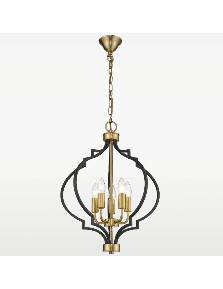 Hampton style pendant lamps - CosmoLight NASHVILLE pendant lamp P05179BK Black Gold - product kolory-swiatla.pl 4