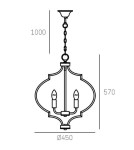 Hampton style pendant lamps - CosmoLight NASHVILLE pendant lamp P05179BK Black Gold - product 5