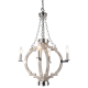 CosmoLight Lampa wisząca PORTLAND P04254NI WD Nikiel Drewniany 