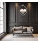 Hampton style pendant lamps - CosmoLight NEW YORK pendant lamp P04380CH-WH chrome - product 2