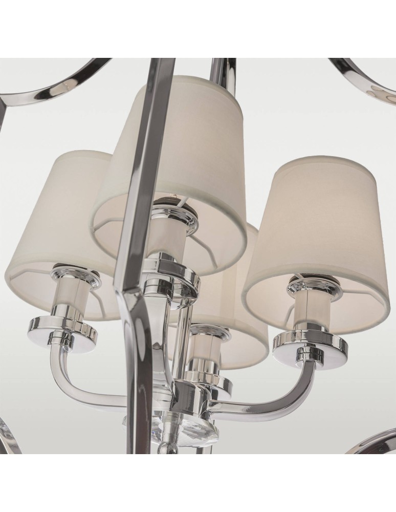 Hampton style pendant lamps - CosmoLight NEW YORK pendant lamp P04380CH-WH chrome - product kolory-swiatla.pl 3