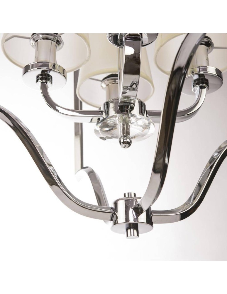 Hampton style pendant lamps - CosmoLight NEW YORK pendant lamp P04380CH-WH chrome - product kolory-swiatla.pl 4