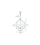 Hampton style pendant lamps - CosmoLight NEW YORK pendant lamp P04380CH-WH chrome - product 5