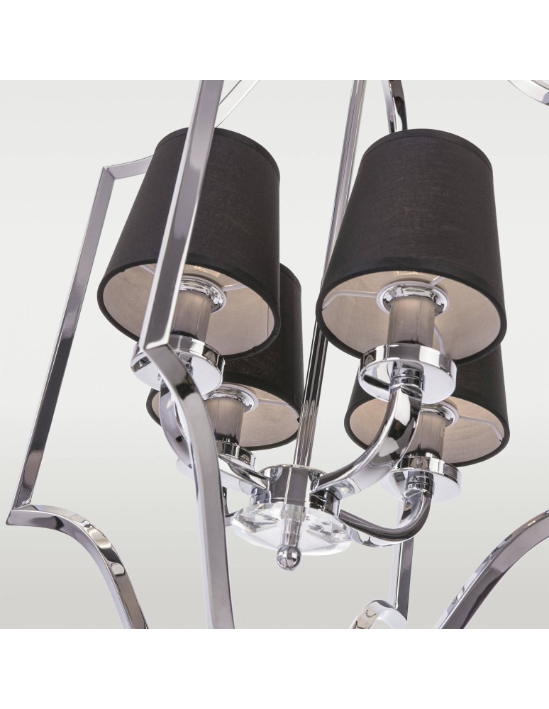 Hampton style pendant lamps - CosmoLight NEW YORK pendant lamp P04380CH-BK chrome - product kolory-swiatla.pl 3
