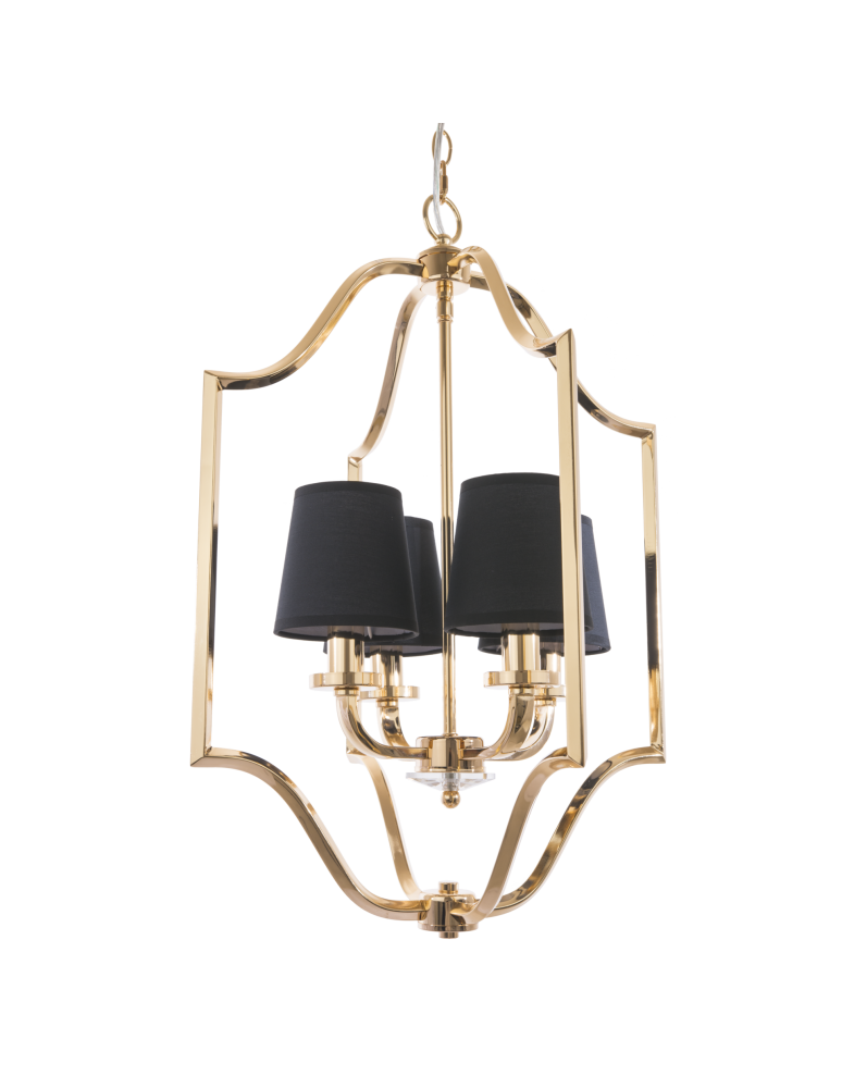 Hampton style pendant lamps - CosmoLight NEW YORK pendant lamp P04667AU-BK gold. - product kolory-swiatla.pl 1