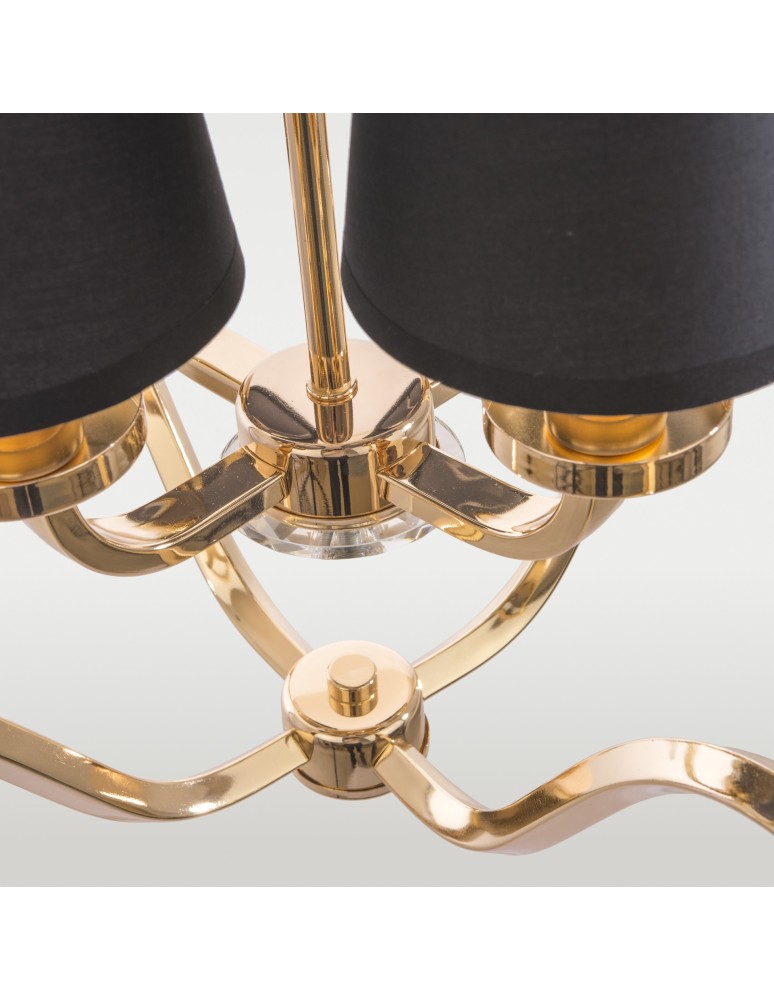 Hampton style pendant lamps - CosmoLight NEW YORK pendant lamp P04667AU-BK gold. - product kolory-swiatla.pl 2