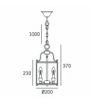 Hampton style pendant lamps - CosmoLight NEW YORK pendant lamp P03875AU Gold.  - product 4