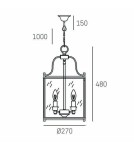 Hampton style pendant lamps - CosmoLight NEW YORK pendant lamp P04882AU Gold.  - product 5