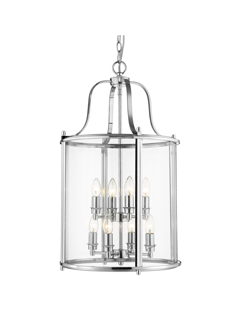 Hampton style pendant lamps - CosmoLight NEW YORK pendant lamp P08434CH Chrome  - product kolory-swiatla.pl 1