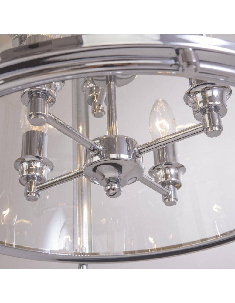 Hampton style pendant lamps - CosmoLight NEW YORK pendant lamp P08434CH Chrome  - product kolory-swiatla.pl 4