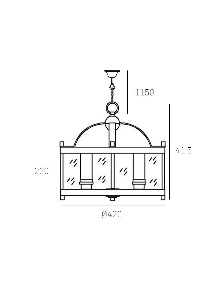 Hampton style pendant lamps - CosmoLight NEW YORK pendant lamp P04567CH Chrome  - product kolory-swiatla.pl 4
