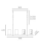 Chandeliers - CosmoLight MIAMI pendant lamp P08018CH Chrome  - product 4