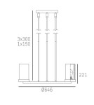 Chandeliers - CosmoLight MIAMI pendant lamp P06998CH Chrome  - product 3