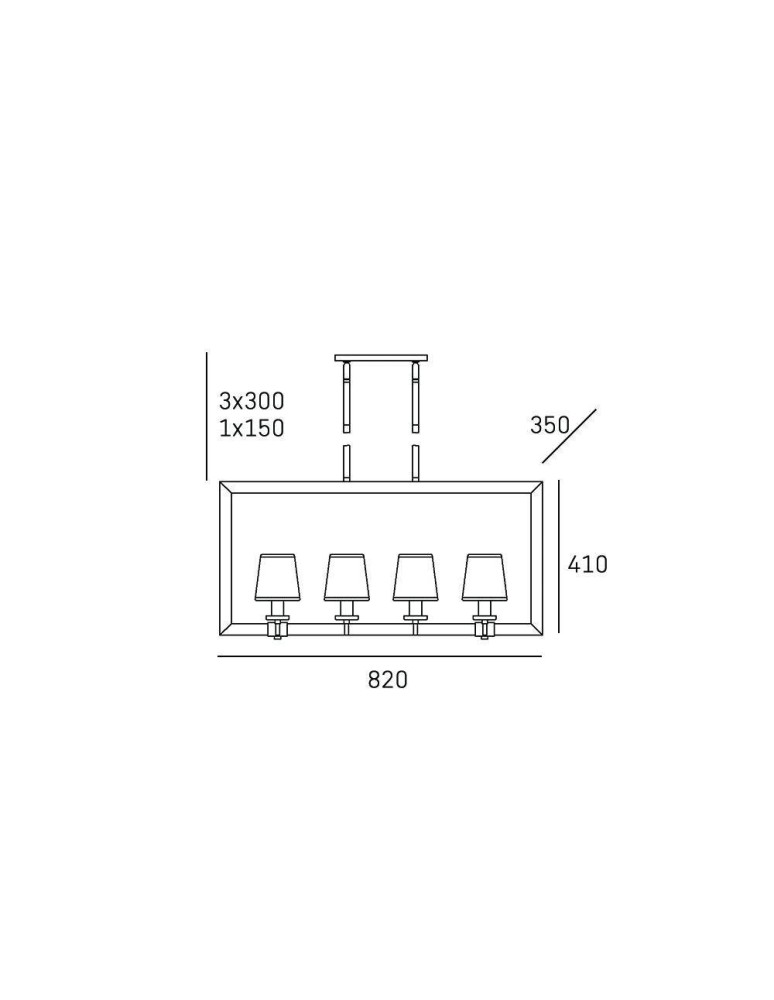 Pendant lamps - CosmoLight LONDON pendant lamp P08038CH-BK black - product kolory-swiatla.pl 2