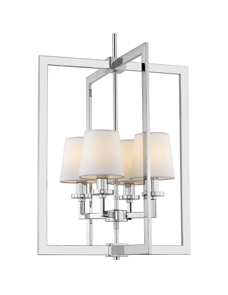 Hampton style pendant lamps - CosmoLight LONDON pendant lamp P04021CH-WH chrome - product kolory-swiatla.pl 1