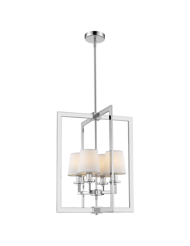 Hampton style pendant lamps - CosmoLight LONDON pendant lamp P04021CH-WH chrome - product kolory-swiatla.pl 4