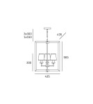 Hampton style pendant lamps - CosmoLight LONDON pendant lamp P04021CH-WH chrome - product 5