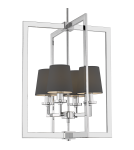 Hampton style pendant lamps - CosmoLight LONDON pendant lamp P04021WH-BK chrome - product 1