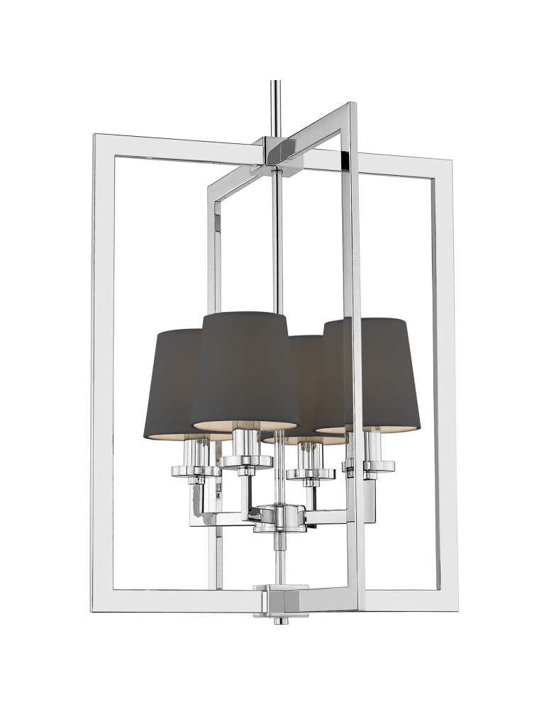 Hampton style pendant lamps - CosmoLight LONDON pendant lamp P04021WH-BK chrome - product kolory-swiatla.pl 1