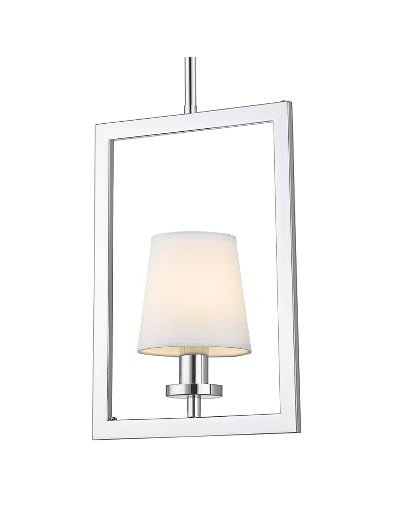 Hampton style pendant lamps - CosmoLight LONDON pendant lamp P01007CH-WH chrome - product kolory-swiatla.pl 1