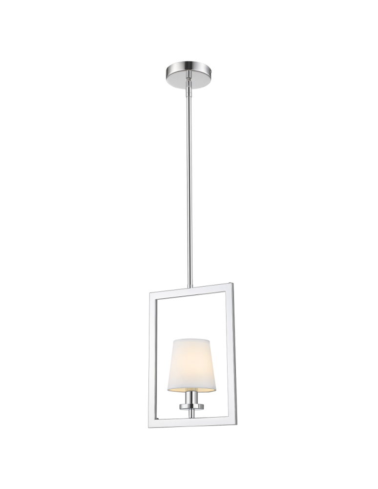 Hampton style pendant lamps - CosmoLight LONDON pendant lamp P01007CH-WH chrome - product kolory-swiatla.pl 2