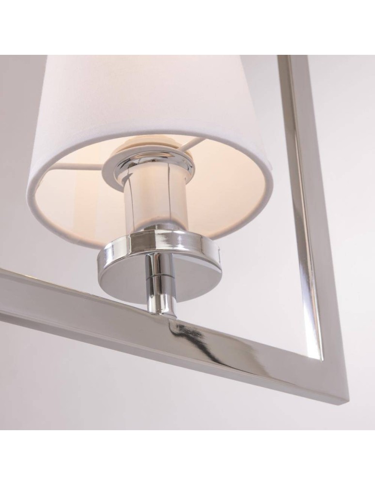Hampton style pendant lamps - CosmoLight LONDON pendant lamp P01007CH-WH chrome - product kolory-swiatla.pl 3