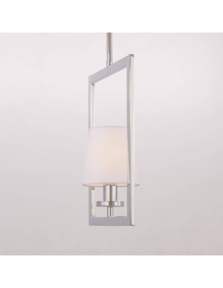 Hampton style pendant lamps - CosmoLight LONDON pendant lamp P01007CH-WH chrome - product kolory-swiatla.pl 5