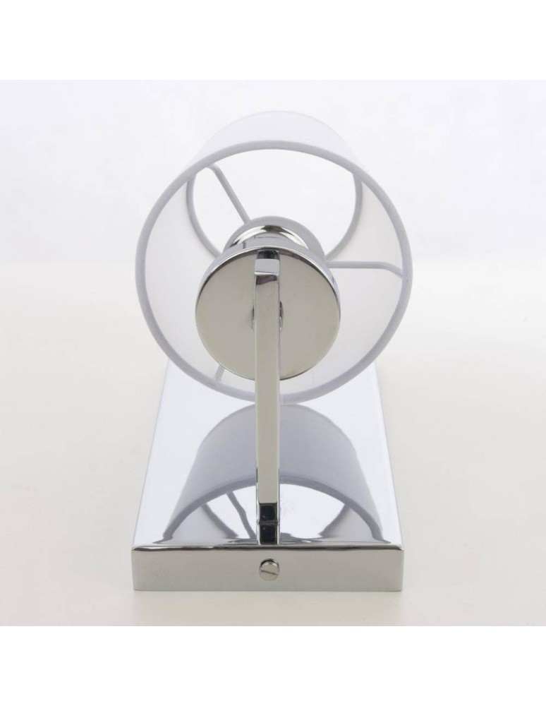 Wall lamps with lampshade - CosmoLight LONDON wall lamp W01014CH-WH chrome - product kolory-swiatla.pl 3